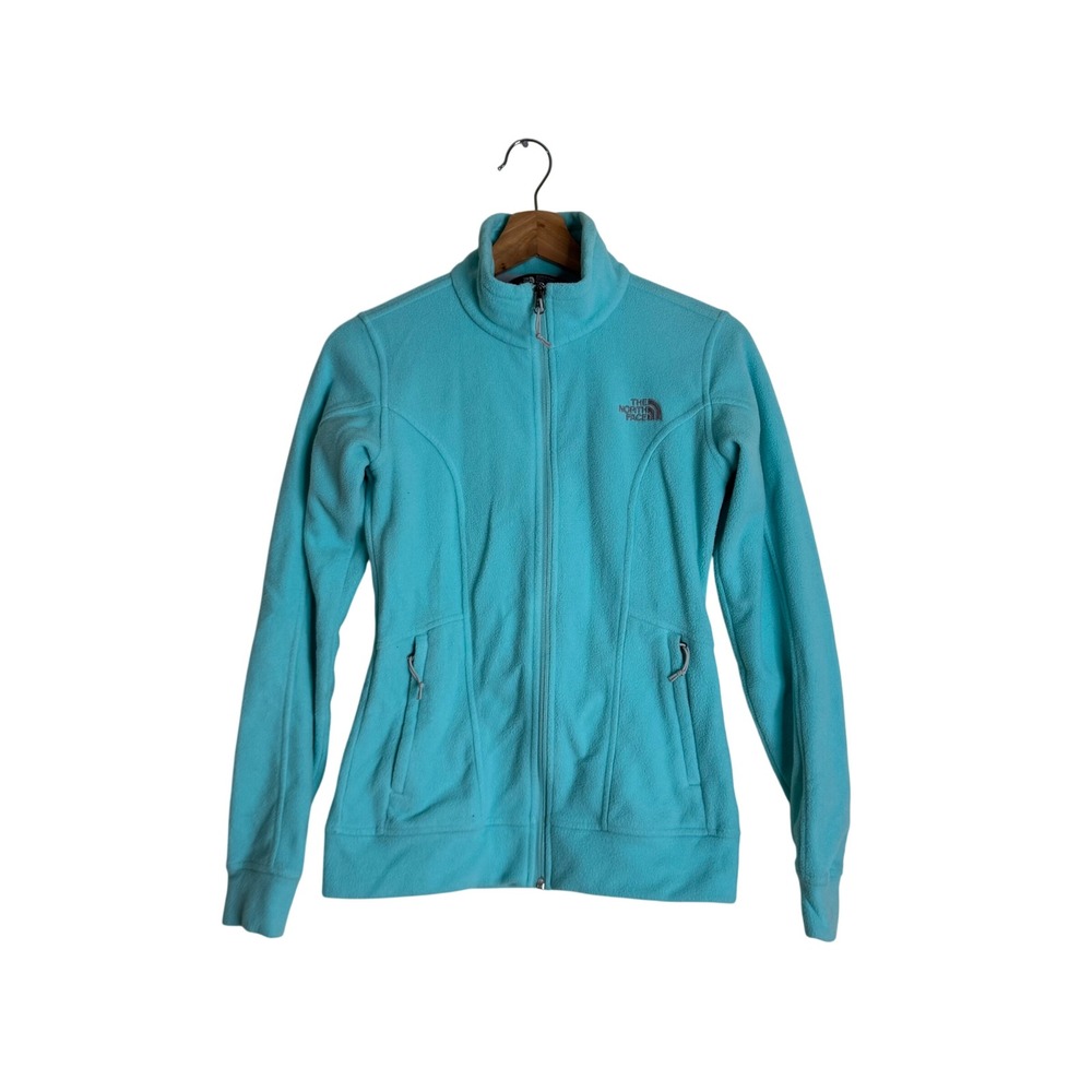 The North Face Women's TKA 100 Glacier Full Zip Fleece Jacket Aqua Blue XS